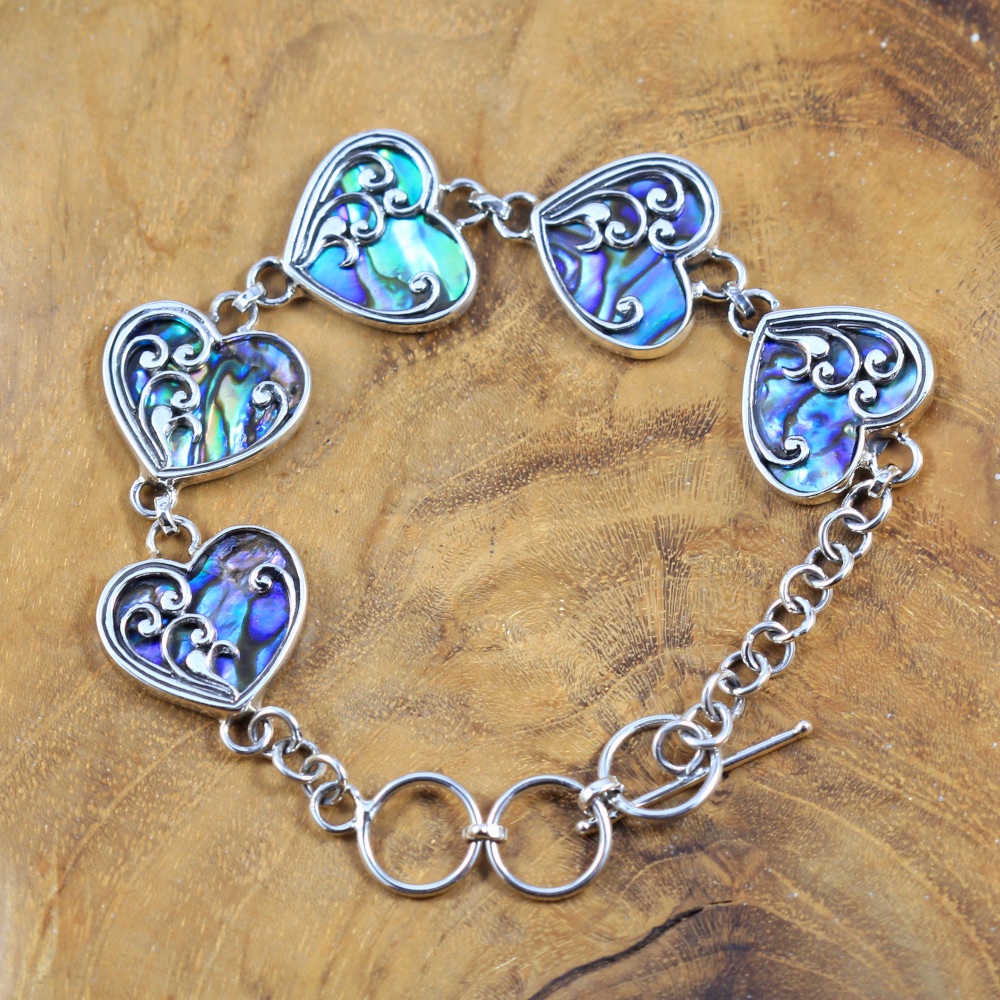 Gelang Perak Kerang Love Abalone B314 - Gambar 2