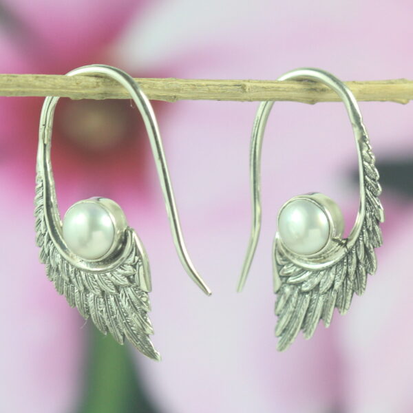 Anting Perak Sayap Mutiara E1107