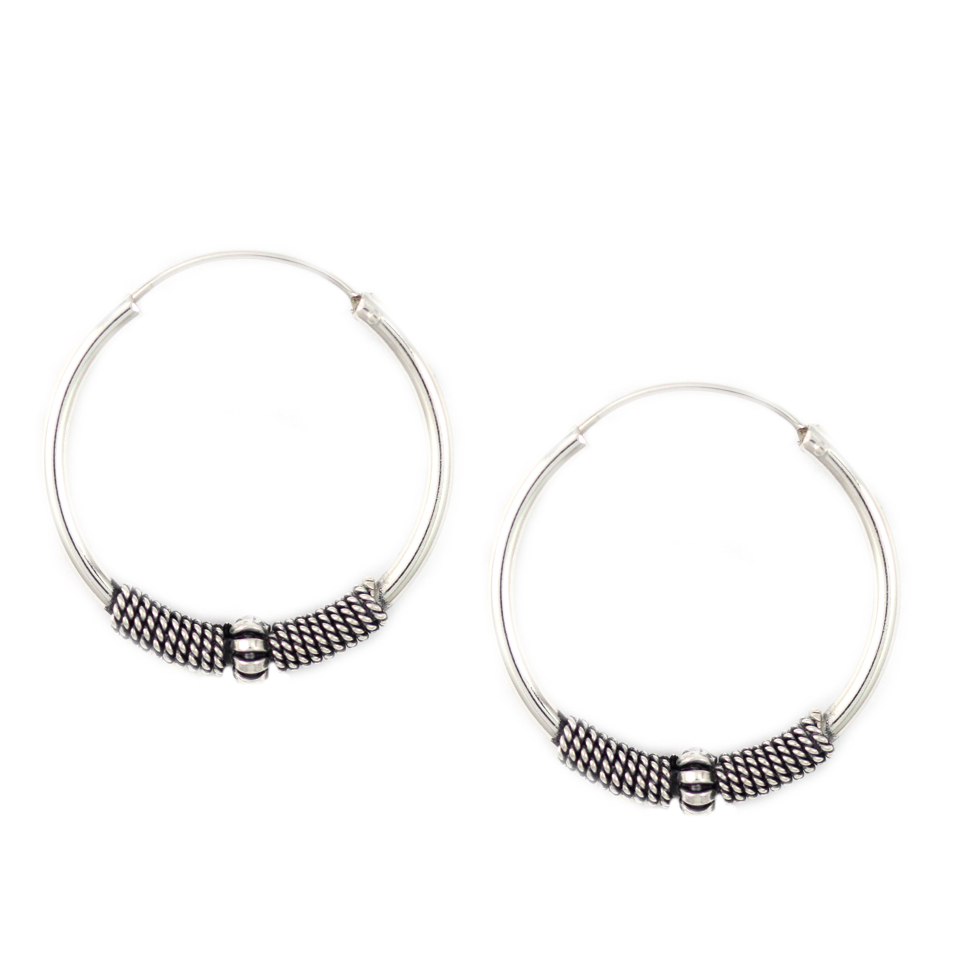 Anting Perak Hoop Ball E1246 - Gambar 1