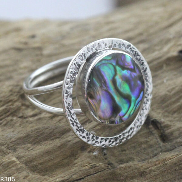 Cincin Perak Abalone Hammer R386