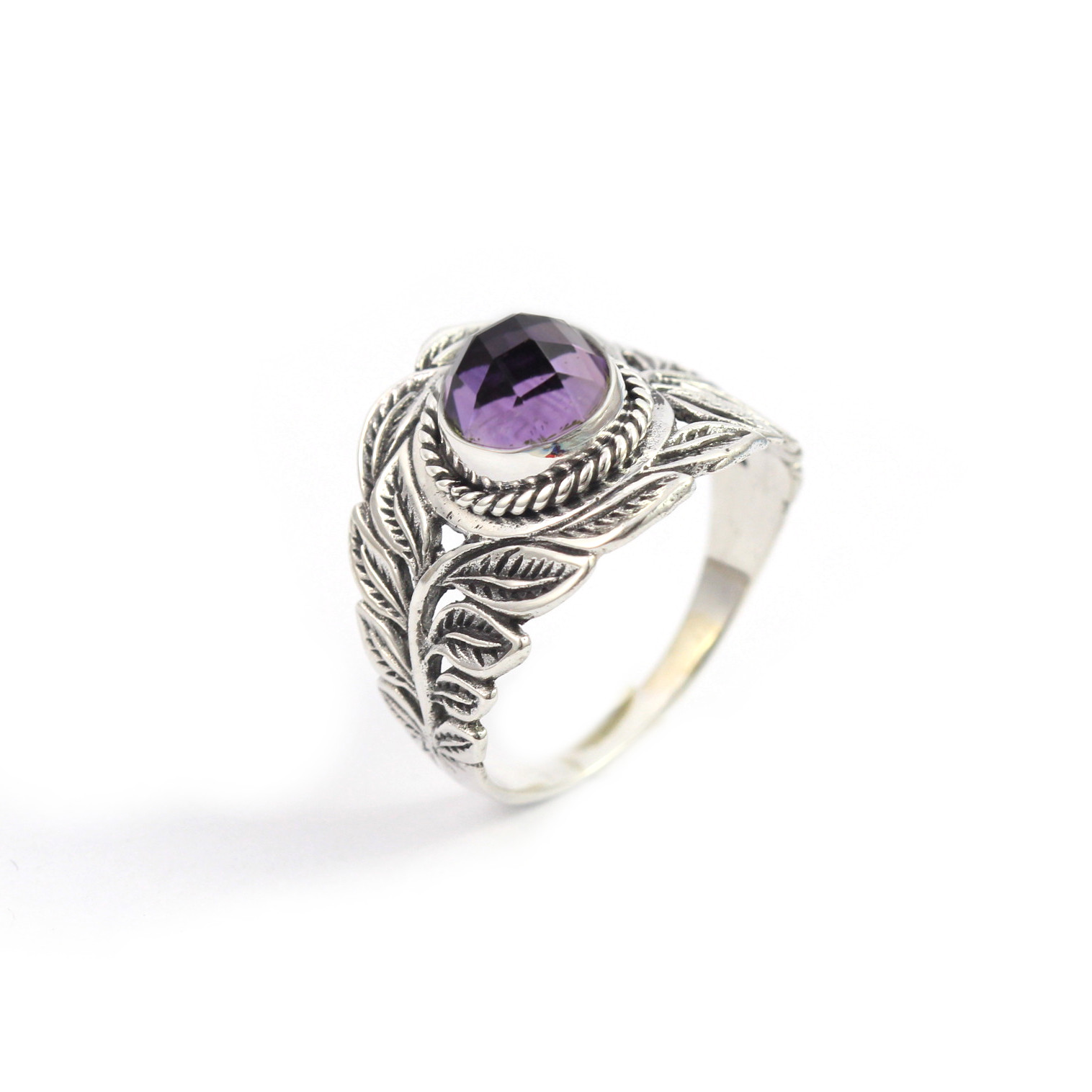Cincin Perak Daun Permata R300 - Gambar 1