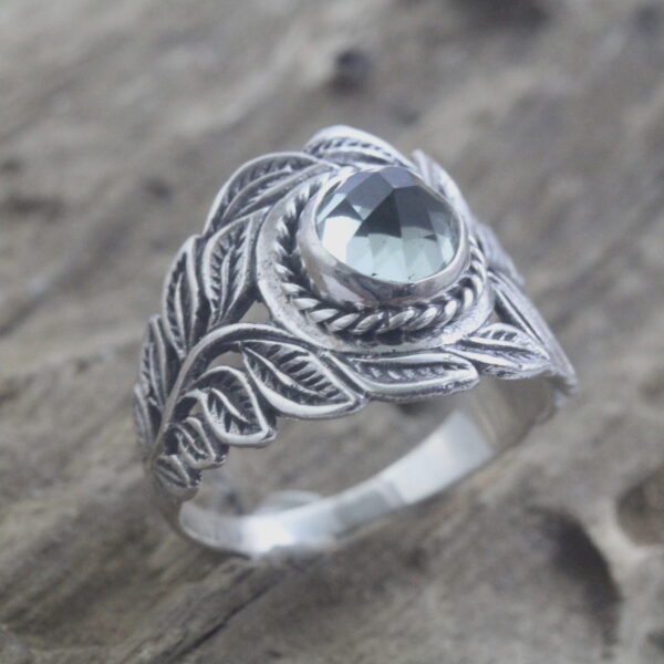 Cincin Perak Daun Permata R300