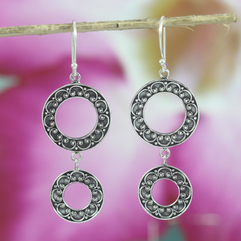 Anting Perak Double Ring Rentet E1319 - Gambar 2
