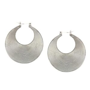 Anting Perak Kriul Bulan Sabit E782L - Gambar 1