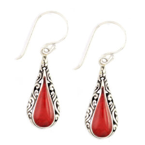 Anting Perak Coral Bun Tetes E825 - Gambar 1