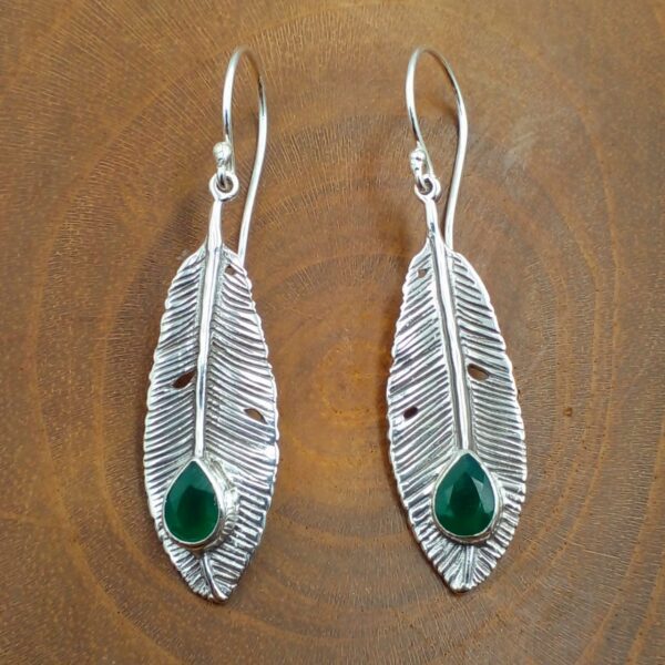 Anting Perak Daun Permata E847