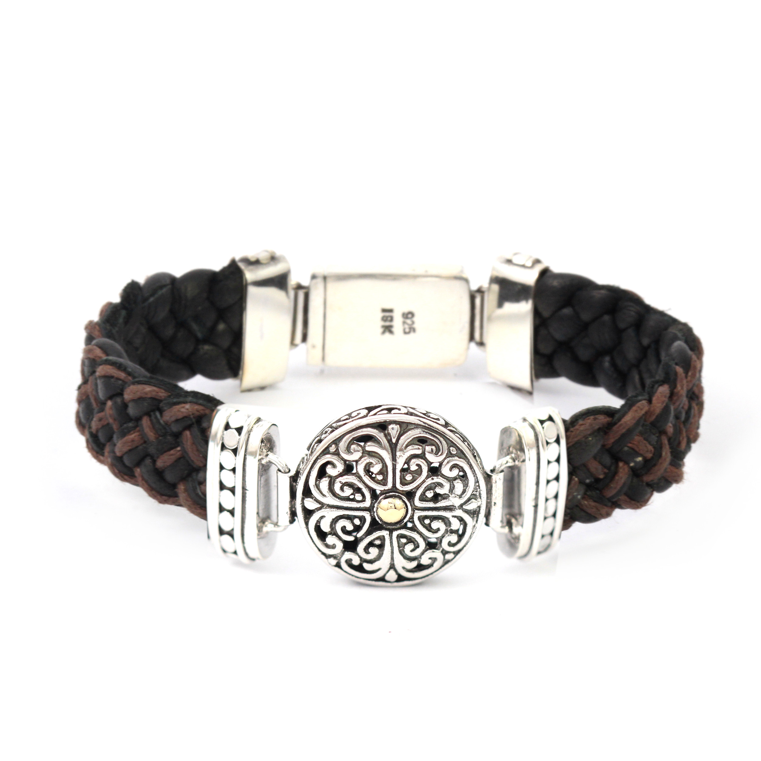 Gelang Perak Bun Leather Jalin B215 - Gambar 4