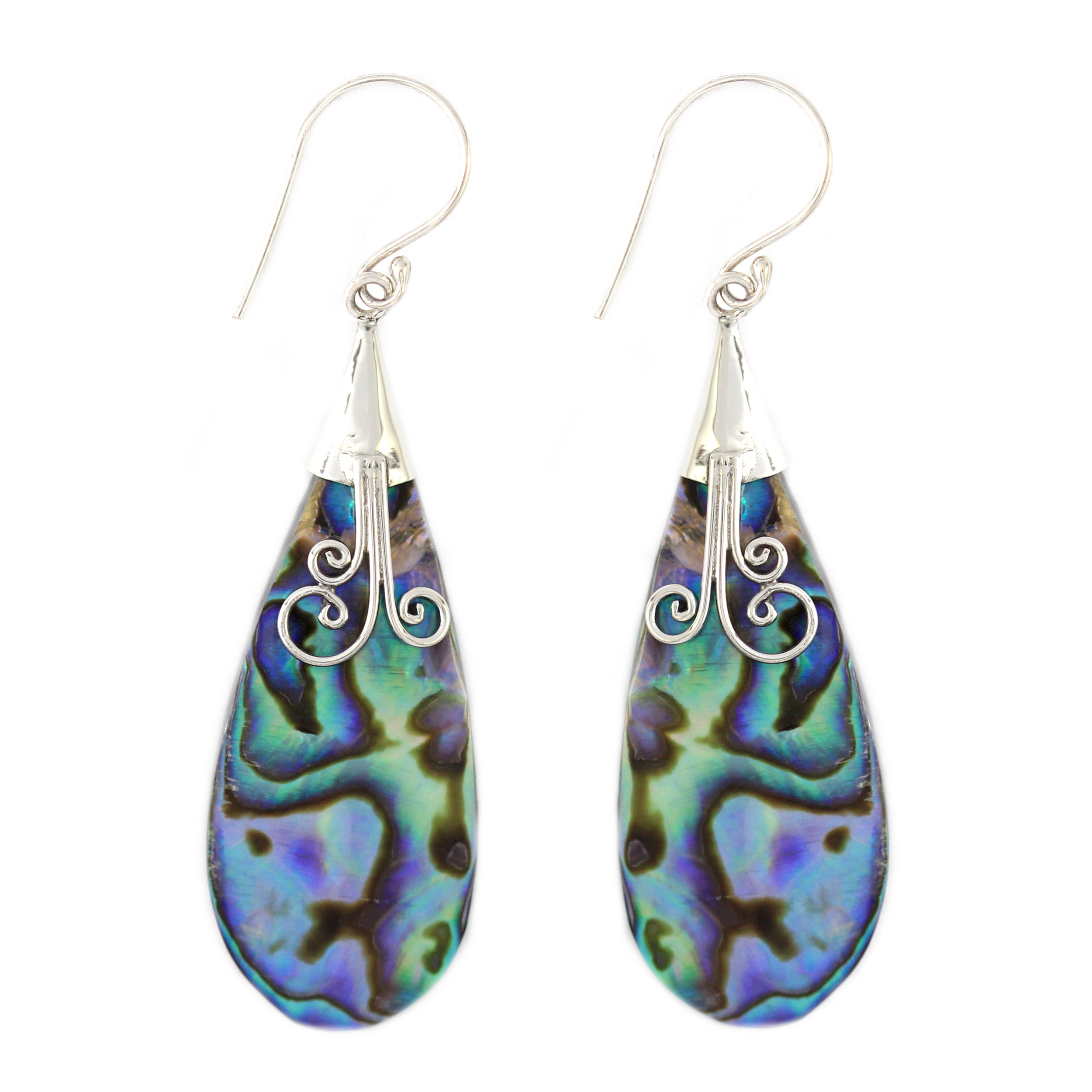 Anting Perak Abalone Bun Spiral E1243 - Gambar 1