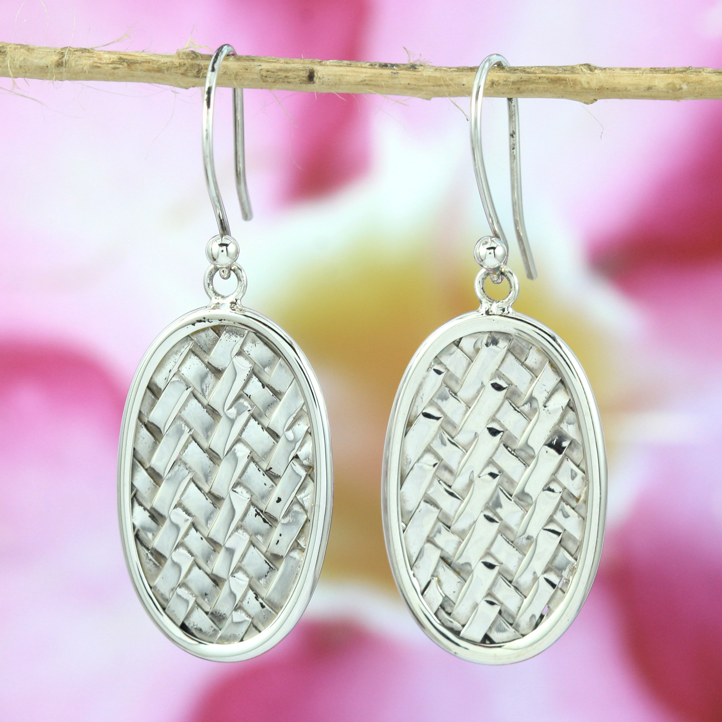 Anting Perak Tikar Oval E958 - Gambar 2