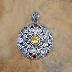 Liontin Perak Casting Bun Bali Bulat P580 - Gambar 3