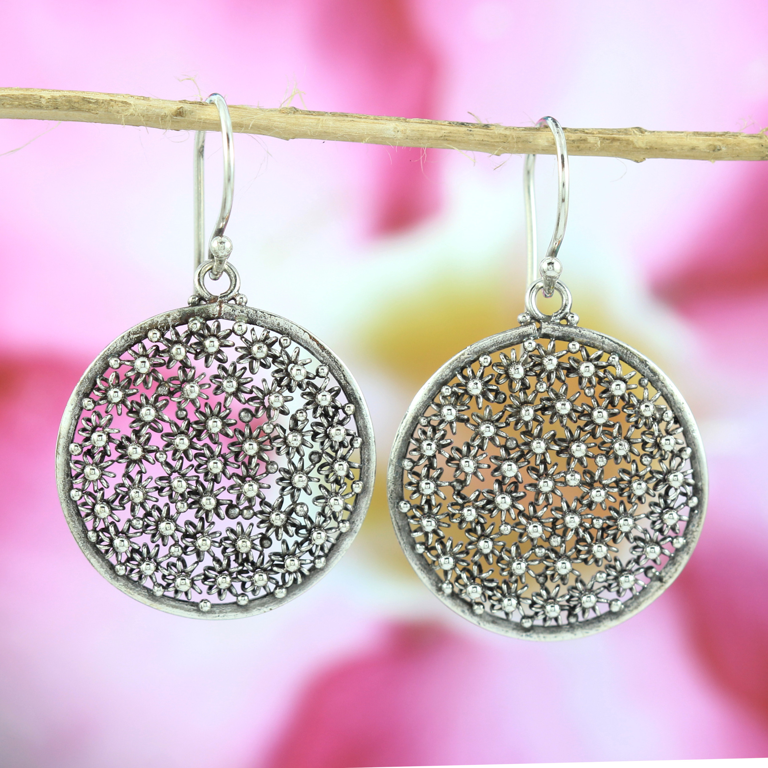 Anting Perak Bun Paye Bulat E908 - Gambar 2