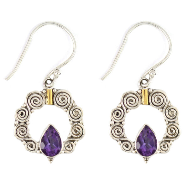 Anting Perak Spiral Permata E169