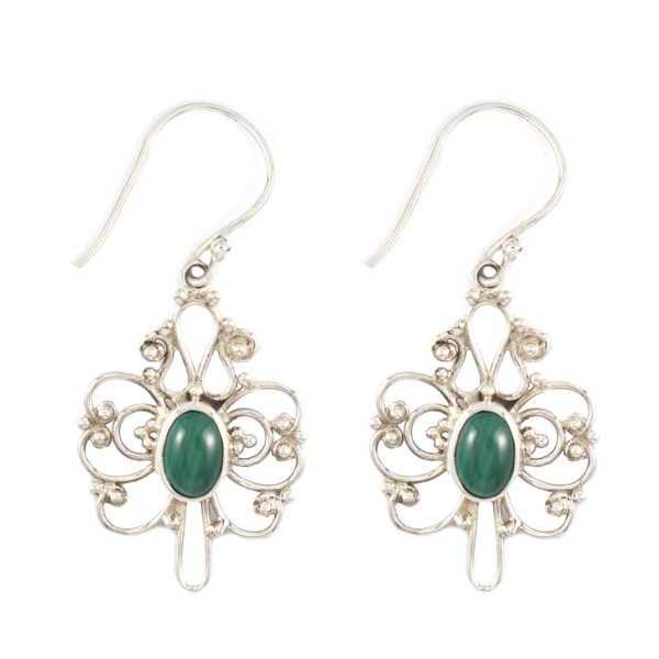 Anting Perak Bun Kupu-Kupu Permata E086