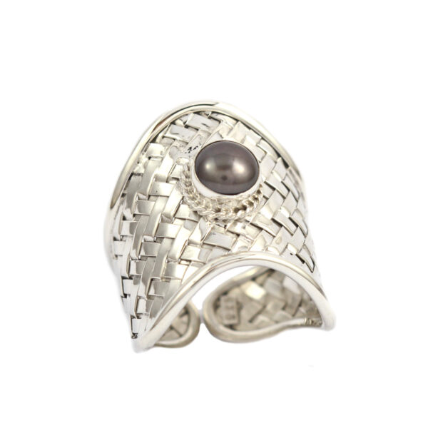 Cincin Perak Anyaman Mutiara Kecil R226