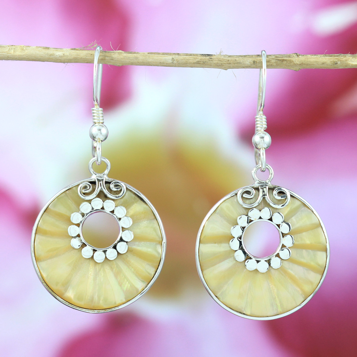 Anting Perak Kerang Ukir E1455 - Gambar 5