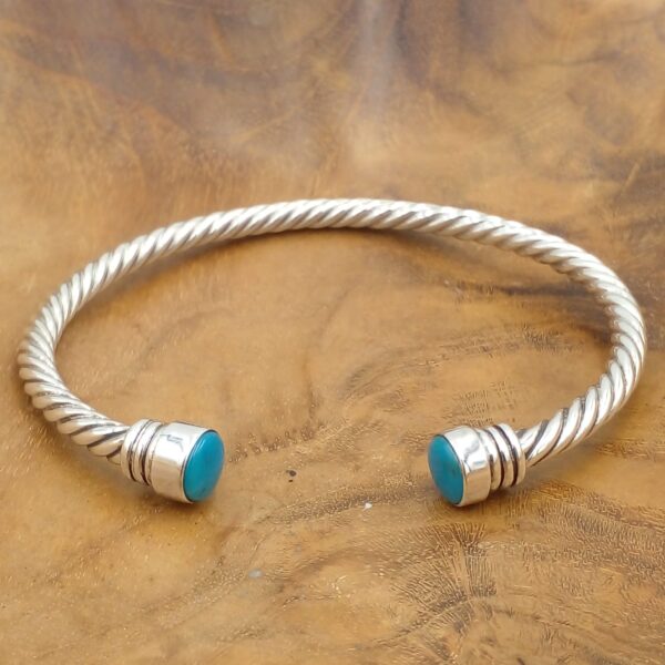 Gelang Perak Cable Turquoise