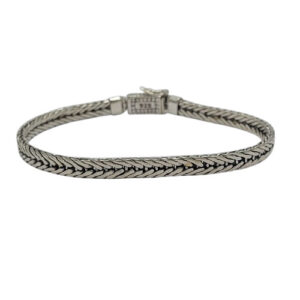 Gelang Perak Rantai Jalin Dotted Box Clasp B708 - Gambar 3