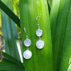 Anting Perak Kerang Bulat Ganda E1847 - Gambar 6