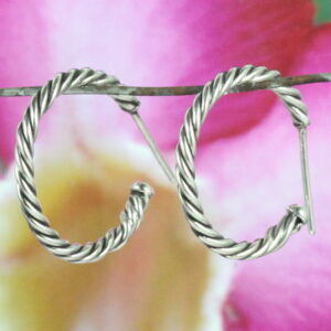 Anting Perak Twist Kriul Kawat Plintir E677 - Gambar 2