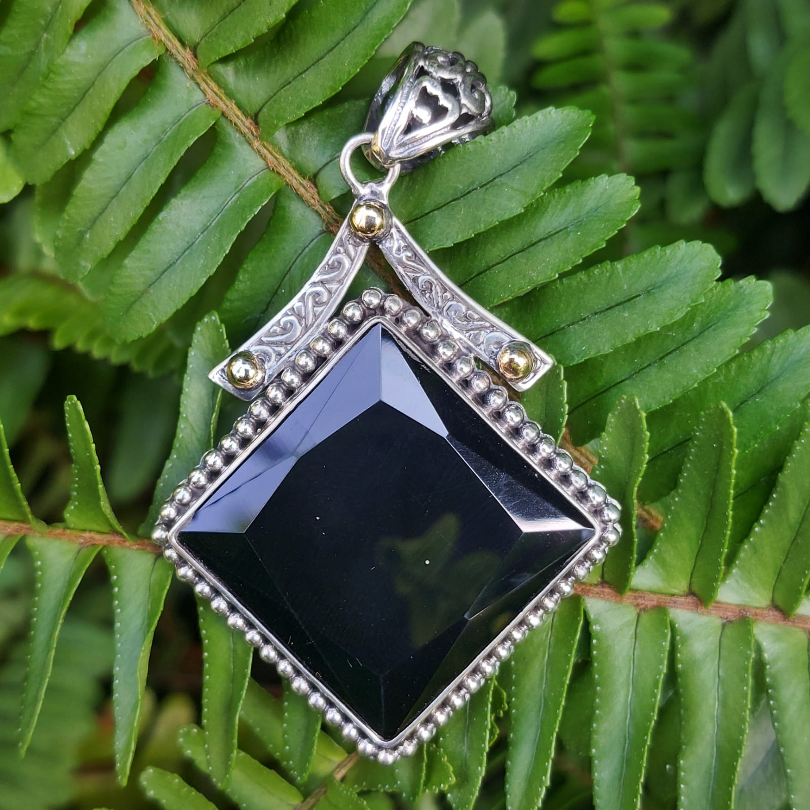 Liontin Perak Black Onyx Bali P846 - Gambar 4