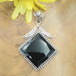 Liontin Perak Black Onyx Bali P846 - Gambar 3