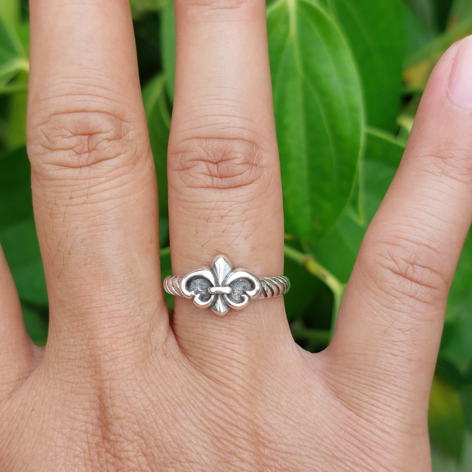 Cincin Perak Fleur de Lis R724 - Gambar 4