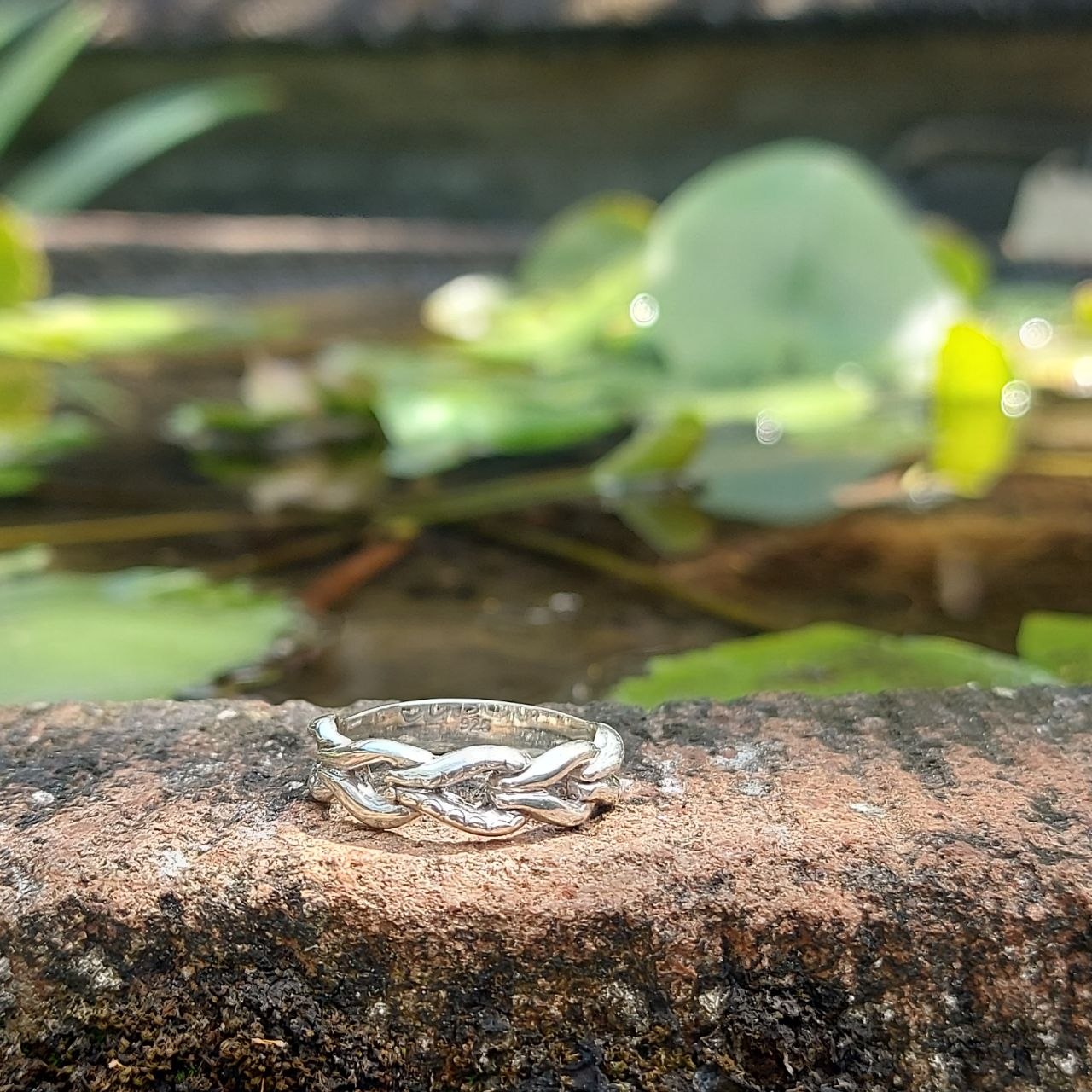 Cincin Perak Rantai Setengah R753 - Gambar 3