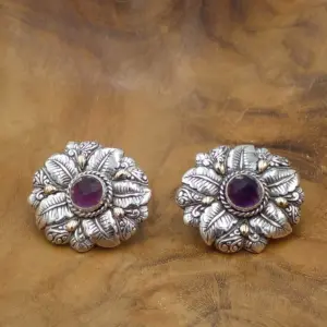 Anting Wanita Elegan Motif Daun dengan Permata E1640 - Gambar 5