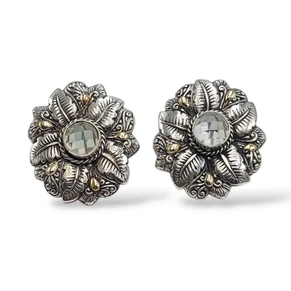 Anting Wanita Elegan Motif Daun dengan Permata E1640