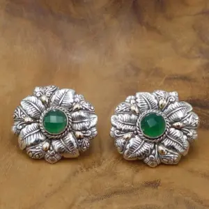 Anting Wanita Elegan Motif Daun dengan Permata E1640 - Gambar 7