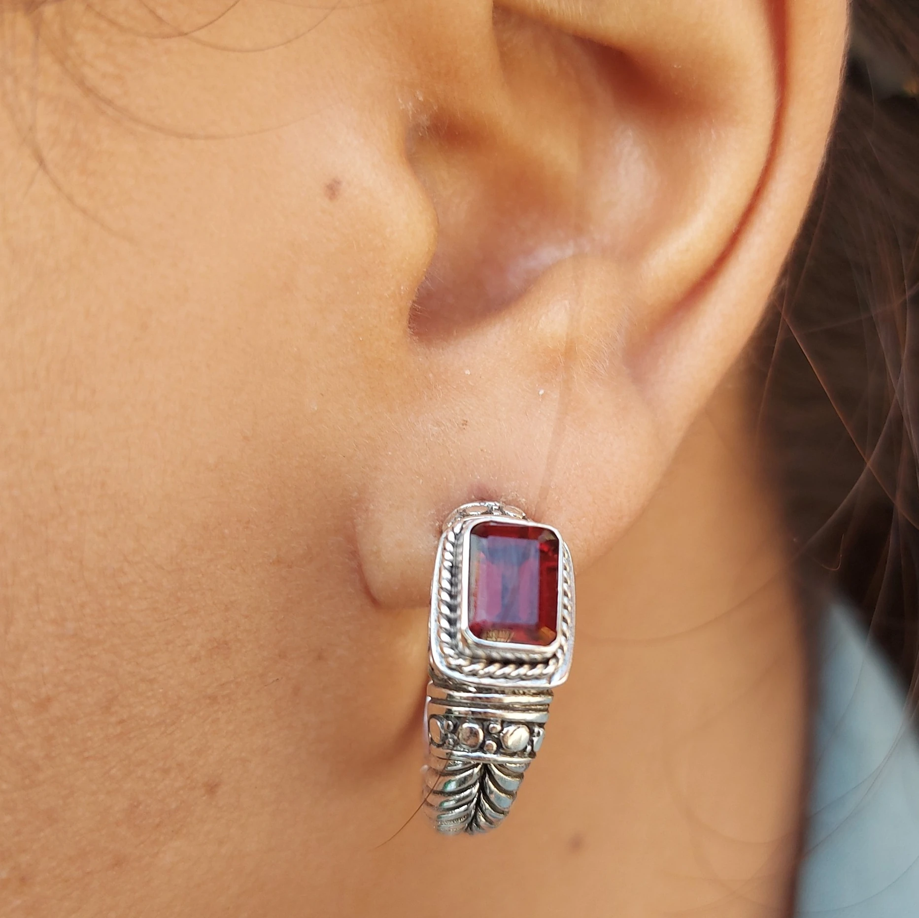 Anting Tusuk Permata Perak Asli E1664 - Gambar 6