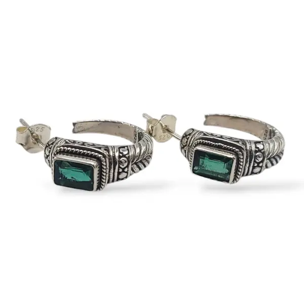 Anting Tusuk Permata Perak Asli E1664