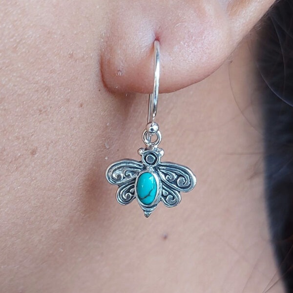 Anting Lebah Perak dengan Permata E1837