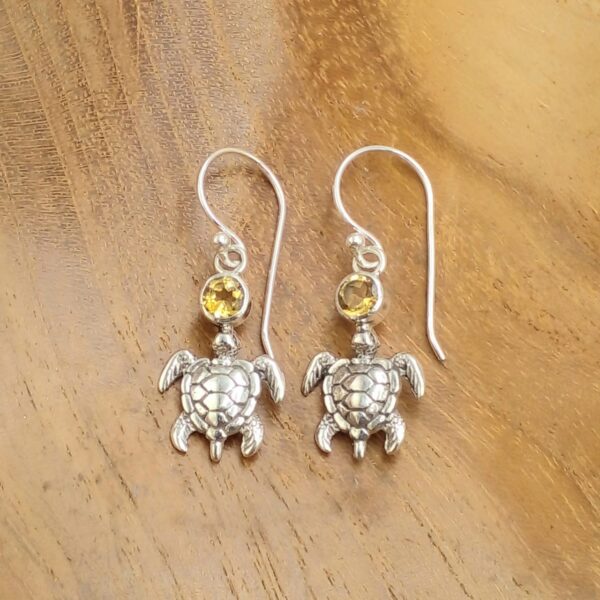 Anting Perak Bali Penyu Permata E1846