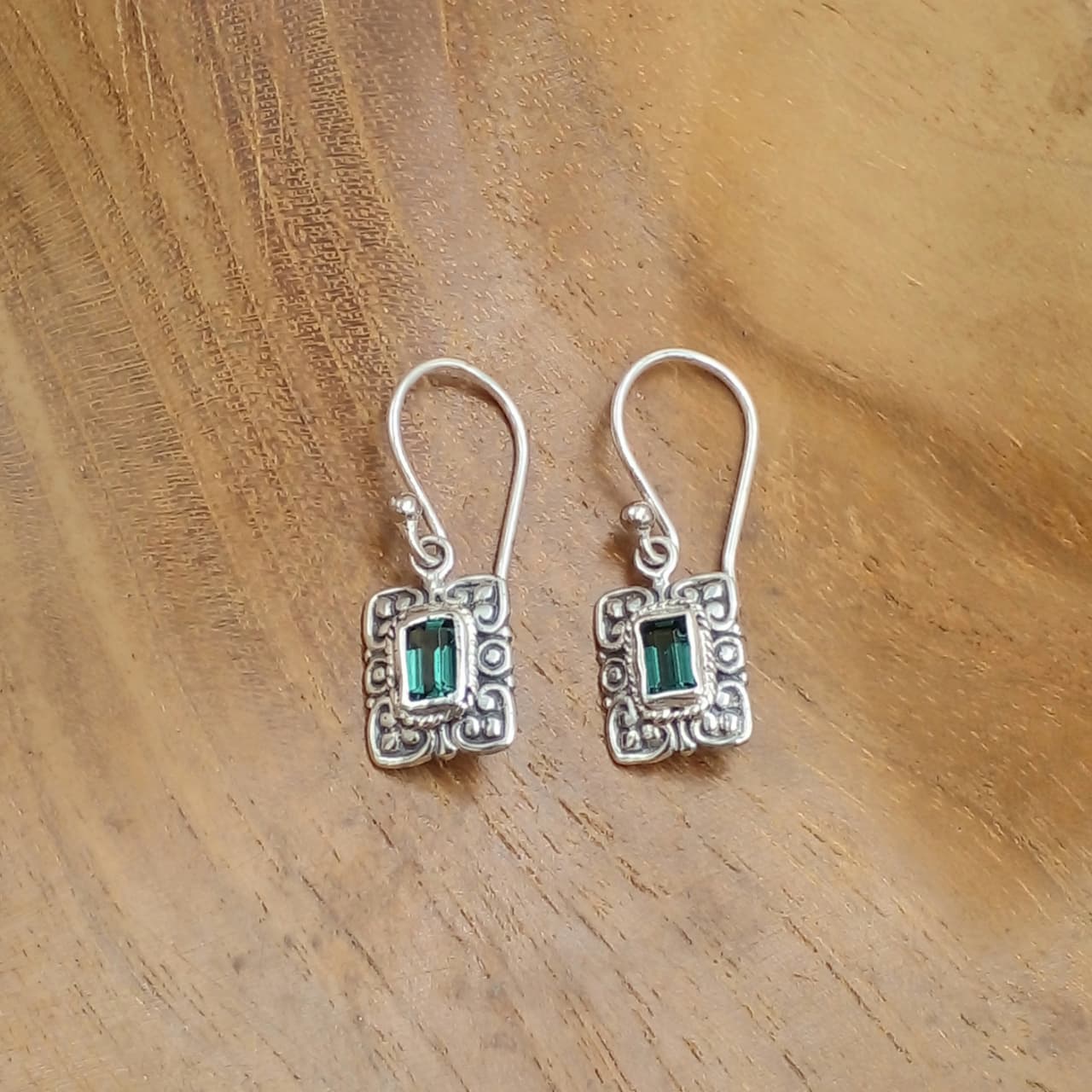 Anting Perak Rectangle Permata E1868 - Gambar 3