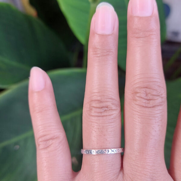 Cincin Perak Unik Motif XOXO R692