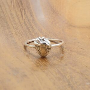 Cincin Perak Motif Jantung R695 - Gambar 3