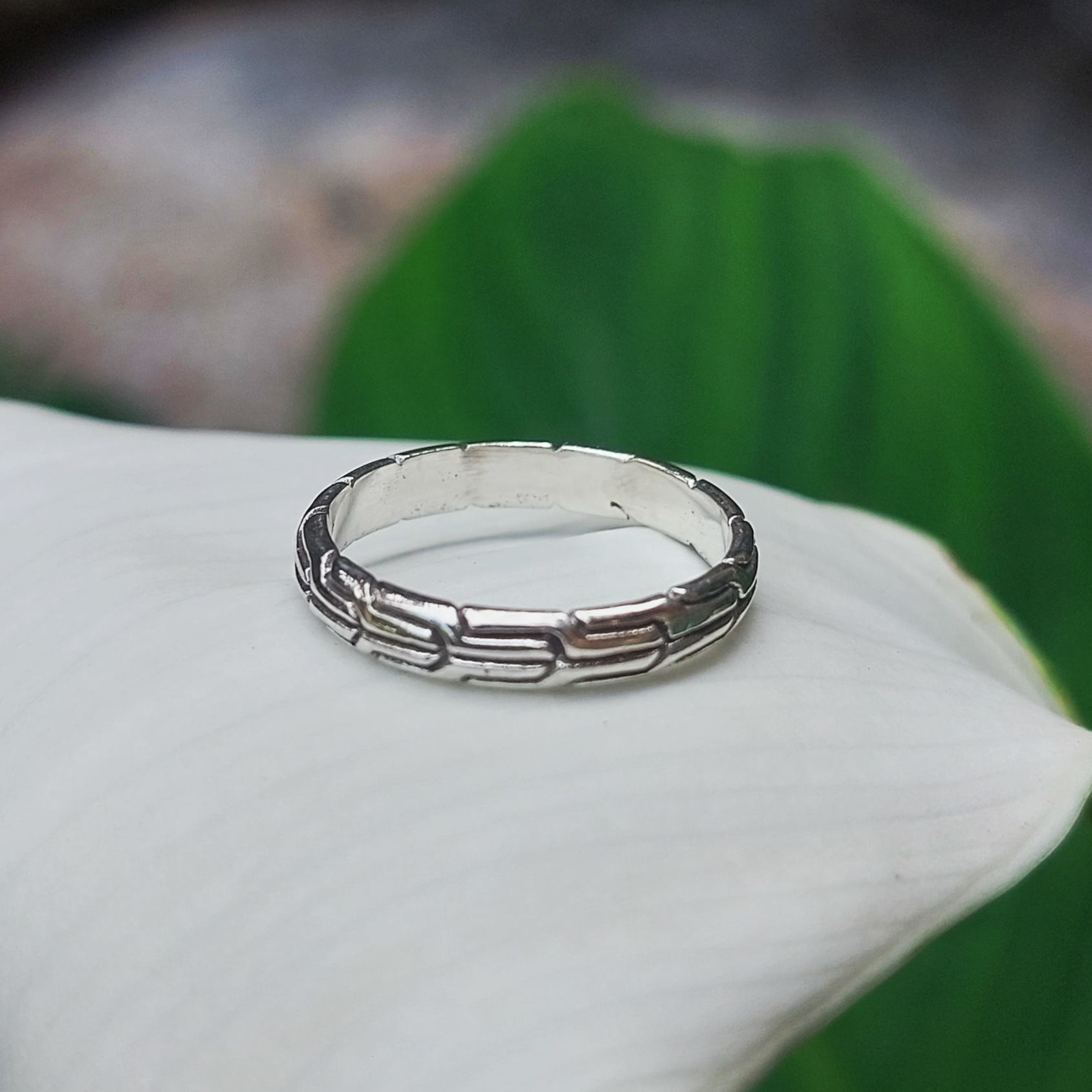 Cincin Perak Motif Tulang Naga R702 - Gambar 4