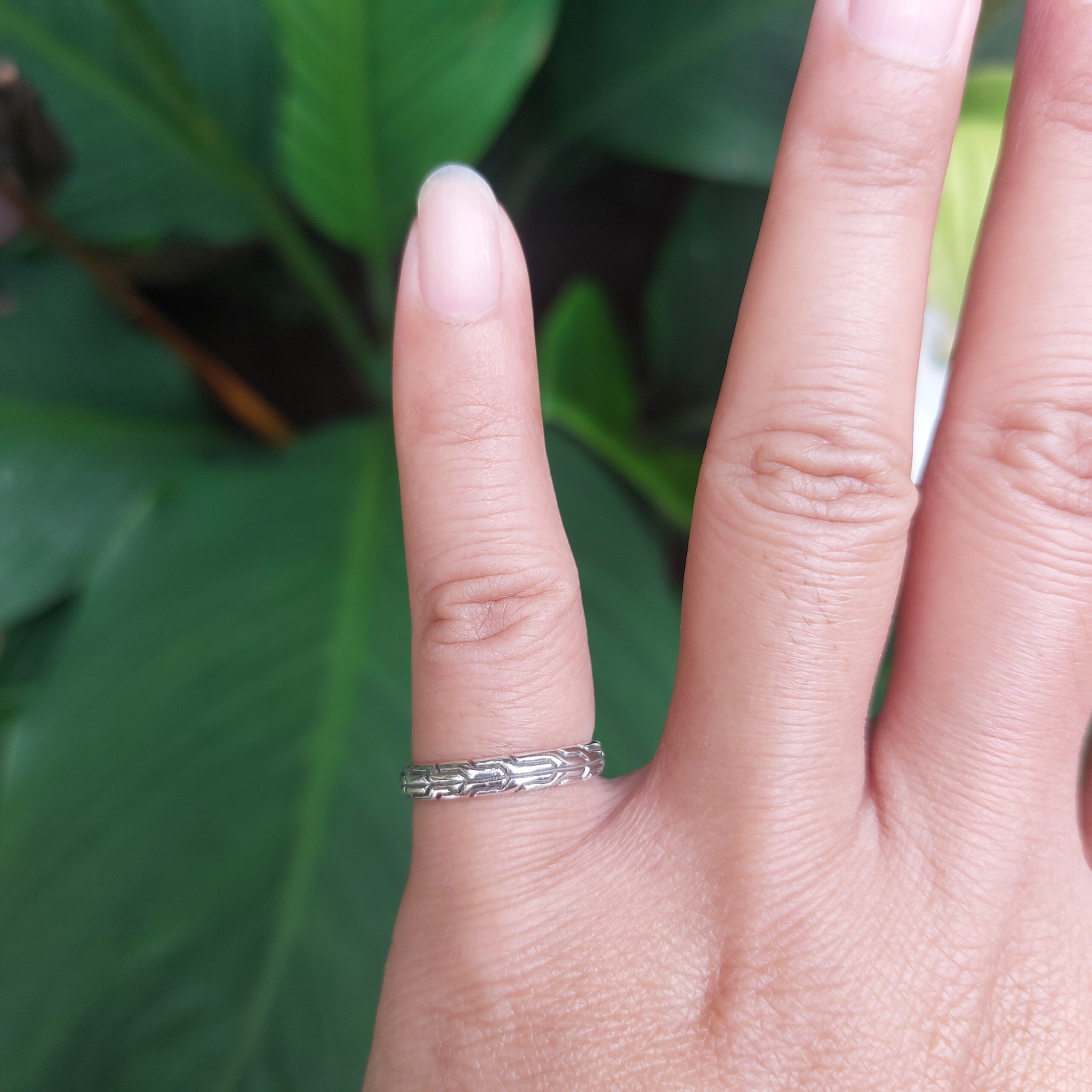 Cincin Perak Motif Tulang Naga R702 - Gambar 5