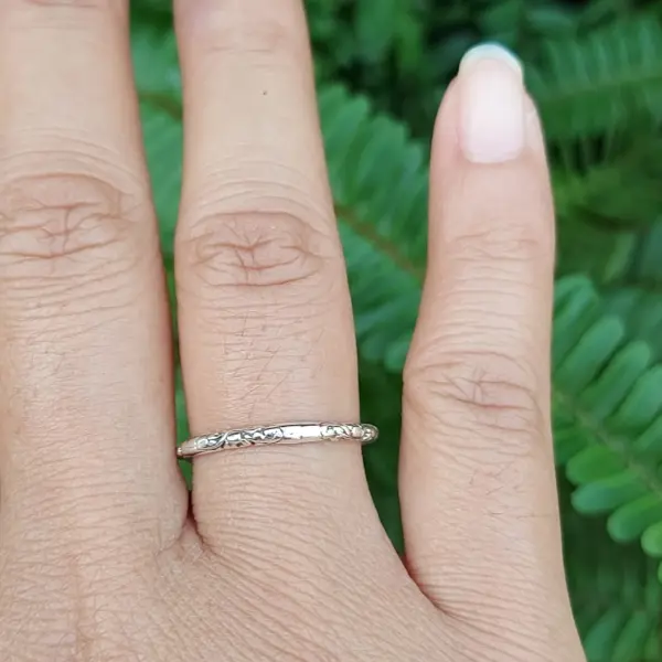 Cincin Perak Simple Motif Ukiran R704