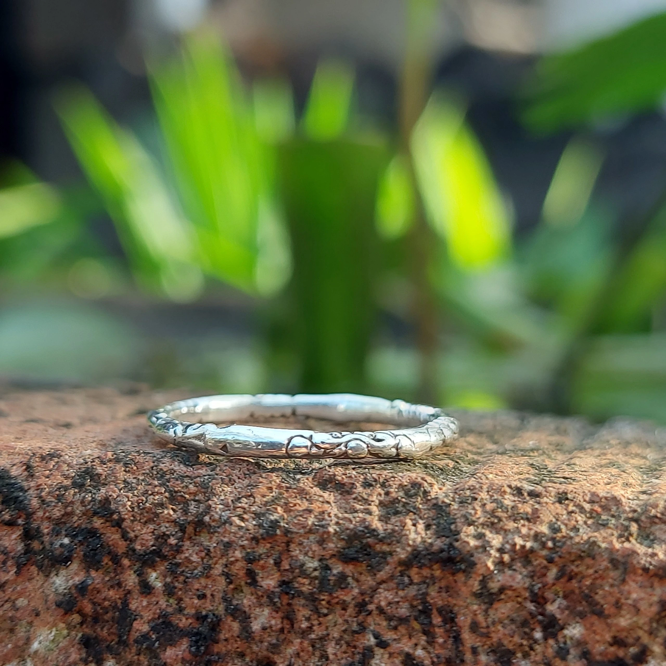 Cincin Perak Simple Motif Ukiran R704 - Gambar 4